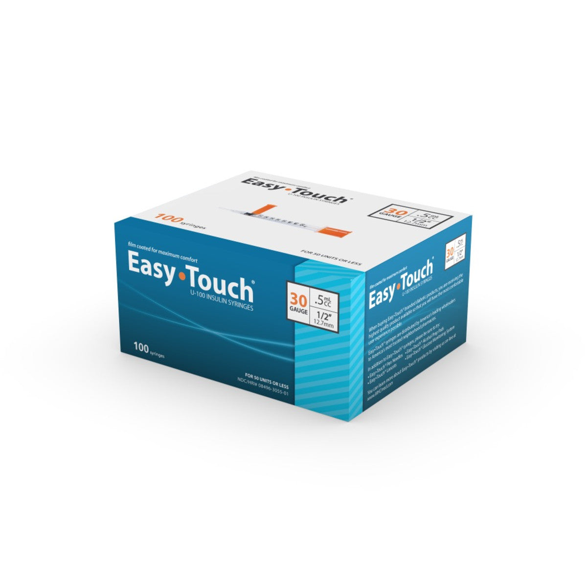 Easy Touch Insulin Syringe 30g 5cc 12 Inch 127mm 830555 Box Of Diamedstore