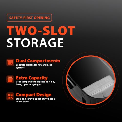 Easy Touch Mini DualSafe Sharps Container two-slot storage