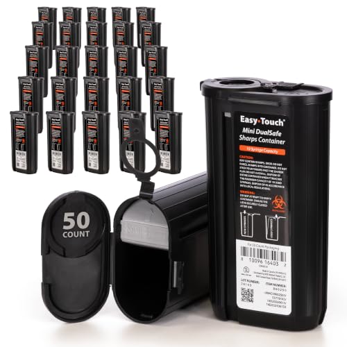 Easy Touch Mini DualSafe Sharps Containers, Pack of 50
