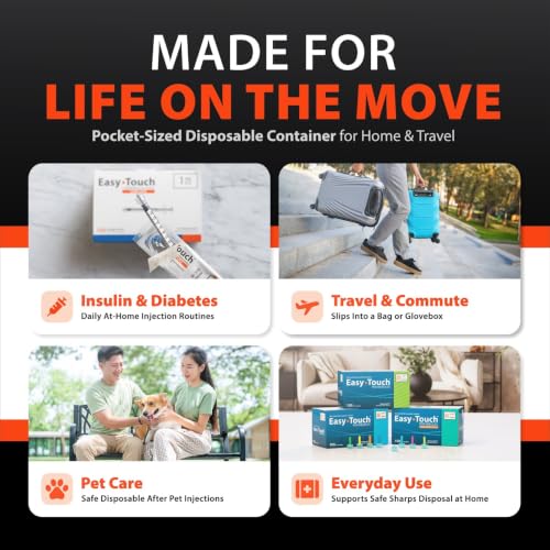 Easy Touch Mini DualSafe Sharps Container for home and travel