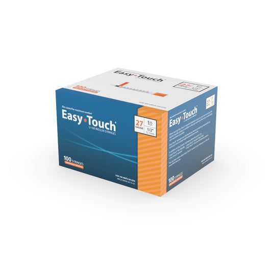EasyTouch 27G 1cc 1/2" (12.7mm) Individually Wrapped Syringe (100 Pack)