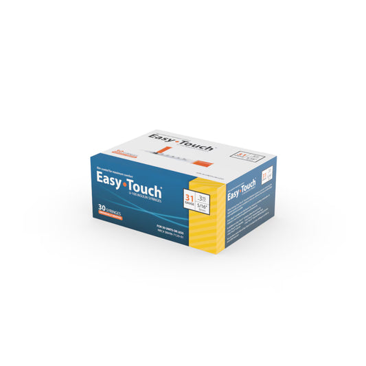 EasyTouch 31G 0.3cc 5/16" (8mm) Individually Wrapped Syringe (30 Pack)