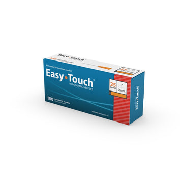 Easy Touch Hypodermic Needles, 25G 1" 25mm, 802501, Box of 100
